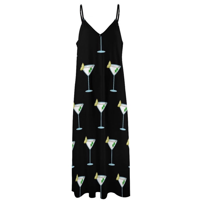 Martini Cocktail Glass Bartender Alcohol Liquor Sleeveless Dress Women's  evening dress dresses for women023 - Walmart.com