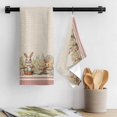 thumbnail image 3 of Spring Floral Eater Bunny Kitchen Towel Dish Cloths Set of 2, Microfiber Soft Kitchen Hand Towels, Colorful Eggs Rustic Red Absorbent Quick Drying Dishcloths 18 x 28 Inches, 3 of 8