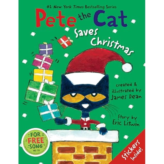 Pre-Owned Pete the Cat Saves Christmas: Includes Sticker Sheet! a Christmas Holiday Book for Kids (Hardcover) 0062110624 9780062110626