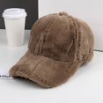 thumbnail image 3 of D GROEE Peaked Fluffy Baseball with Wide Brim Solid Color Uv proof Sun Peaked Hat for Women, 3 of 6