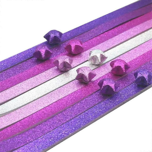 520 Sheets Glitter Paper Folding Paper Stars Paper Strips Lucky Stars Decoration Folding Paper for Hand Arts