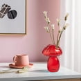 thumbnail image 4 of HSHDLDF 4pcs Mushroom Glass Vase Coloured Fine Glass Planter Bud Vases Hydroponics Plant Vases Mushroom Flower Planter Vase Container Mushroom Transparent Terrarium Vase for Home Office Table Decor, 4 of 7