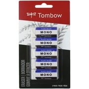 Tombow MONO Small Plastic Eraser 5/Pkg-White