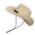 thumbnail image 5 of NICEXMAS Men Wide Brim Straw Hat Beige Breathable Lightweight for Outdoor Activities, 5 of 5