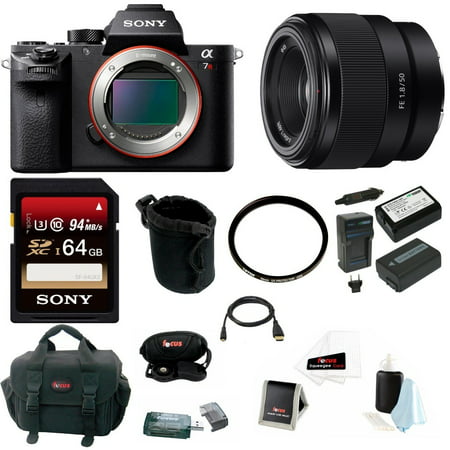 Sony Alpha a7RII Mirrorless Digital Camera Bundle with Sony FE 50mm f/1.8 (Best Lenses For Sony A7rii 2019)