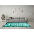 thumbnail image 3 of Ahgly Company Indoor Round Abstract Turquoise Blue Contemporary Area Rugs, 8' Round, 3 of 4