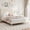 FULL-beige, variant on King Size Bed Frame, Adjustable Height Headboard, Velvet Upholstered Platform Bed Frame, No Box Spring Needed, Easy Assembly, Black