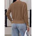 thumbnail image 4 of BTFBM Fall Long Sleeve Sweaters for Women | V Neck,Drop Shoulders,Scallop Edges,Lightweight Knit Sweaters Top,Daily Wear,Holiday,Christmas,Winter Clothing, 4 of 9