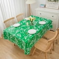 thumbnail image 3 of Vinyl Tablecloth with Flannel Backed Waterproof Oil-Proof PVC Table Cloth Wipeable Spill-Proof Plastic Table Cover for Indoor and Outdoor(Blue Leaves, 60 x 102 Inch Rectangle), 3 of 6