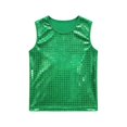 thumbnail image 6 of mgoYE Girls Metallic Outfit Crop Top Sleeveless Shirt Sequin Tee Loose Blouse(Green,11-14 Years), 6 of 7