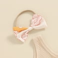 thumbnail image 5 of Bagilaanoe Newborn Baby Girl Summer Rompers Floral Print Sleeveless Bodysuits + Headband 3M 6M 12M 18M Infant One Piece Jumpsuit, 5 of 6
