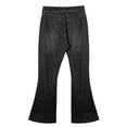 thumbnail image 6 of Idoravan Straight Jeans for Women Fashion Ladys High Waisted Lacing Stretch Wide Leg Bell-Bottomed Pants Black M, 6 of 9