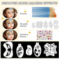 thumbnail image 4 of Face Body Paint Kit – 26 Colors Water-Based & Oil-Based Non-Toxic Makeup Palette with Brushes & Stencils,Safe for Kids & Adults,Halloween,Cosplay,SFX,Party & Stage Makeup, 4 of 10