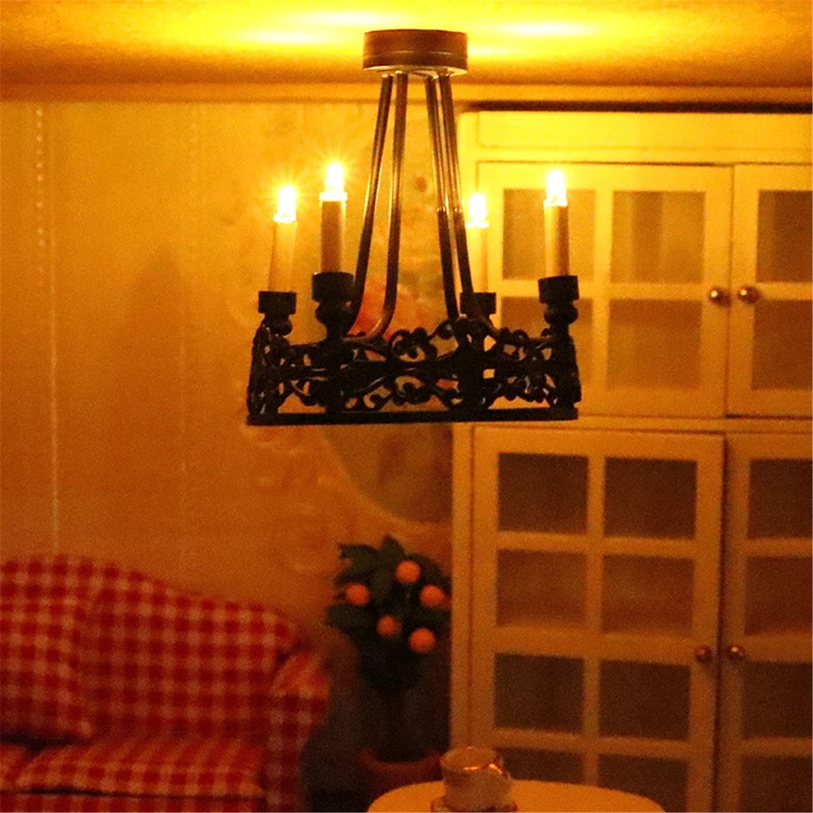 Dollhouses Chandelier Lighting Toy Furnishings Figure Ceiling Lamp Model Decorations for Dollhouses Accessories