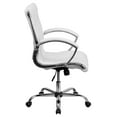thumbnail image 5 of Flash Furniture Merideth Mid-Back Designer White LeatherSoft Executive Swivel Office Chair with Chrome Base and Arms, 5 of 6