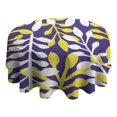 thumbnail image 4 of Purple Leaf Pattern Round Tablecloth 60"x60",Wrinkle Wipeable Table Cloth for Kitchen Dining Room Picnic Patio Party, 4 of 6