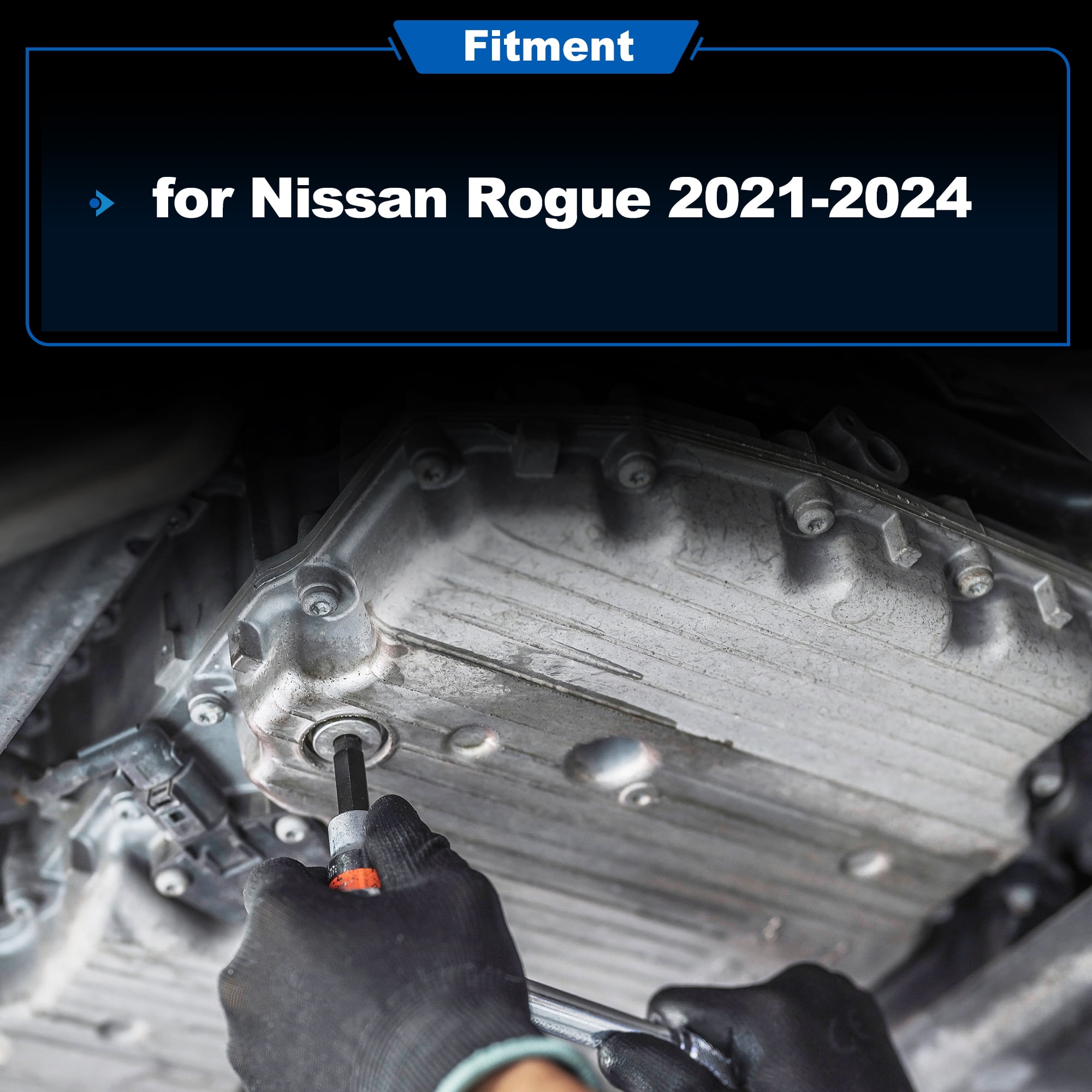 Unique Bargains Engine Oil Pan with Gasket for Nissan Rogue 2021-2024 No.111106RC1B Transmission Oil Pan Cover Engine Oil Gasket for 1.5L GAS DOHC Turbocharged