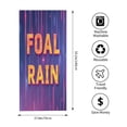 thumbnail image 3 of Vibrant Beach Towel with Futuristic Blue & Pink Streaks Bold Yellow ' FOAL ' & ' RAIN ' Text - Perfect for Pool Bath & Travel, 3 of 6