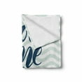 thumbnail image 2 of Beach Saying Soft Flannel Fleece Throw Blanket, You Me and the Sea Text on Wavy Background, Cozy Plush for Indoor and Outdoor Use, 50" x 70", Teal Dark Blue, by Ambesonne, 2 of 6