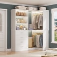 thumbnail image 3 of Homieasy 4.4FT Freestanding Closet System with 4 Drawers, Walk-in Closet Organizer System with Shelves & 2 Hanging Rods, Ideal Closet Storage & Organizers Unit, 52.8"W x 31.5"D, White, 3 of 8