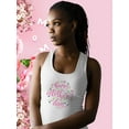 thumbnail image 2 of Mothers Day Pink Flowers Racerback Tank Women -Image by Shutterstock, Female Large, 2 of 4
