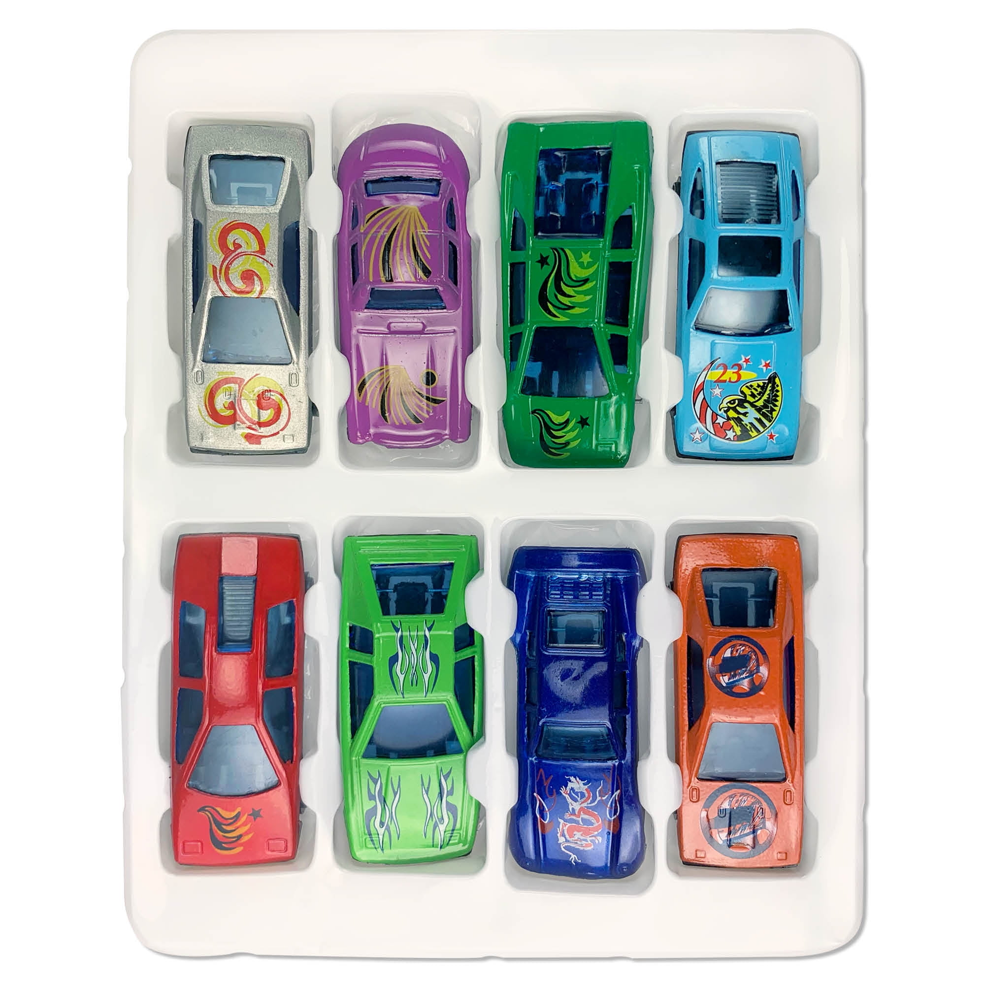Way to Celebrate Diecast Racing Cars 8 Pack for Kids Birthday Party, Value Assorted Toys  (图4)