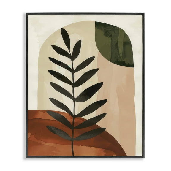 Stupell Industries Fern Strand Neutrals Plants & Flowers Painting Black Framed Art Print Wall Art, 11 x 14