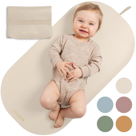 Colchoneta portátil para cambio de bebé ZICOTO impermeable de cuero vegano 41x76 cm