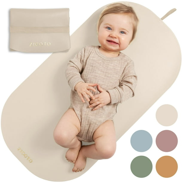 Colchoneta portátil para cambio de bebé ZICOTO impermeable de cuero vegano 41x76 cm