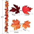 thumbnail image 3 of Vlemua 2 Pack Fall Garland Maple Leaf, 5.9Ft/Piece Hanging Vine Garland Artificial Autumn Foliage Garland Thanksgiving Decor for Home Wedding Fireplace Party Christmas (Red), 3 of 14