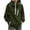 Army Green, variant on Women's Windbreaker Jackets Lightweight Waterproof Rain Jackets for Women Adjustable Full Zip Drawstring Hooded Jacket Versatile Solid Color Outdoor Ski Shell Coat with Pockets L