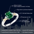 thumbnail image 2 of Gem Stone King 2 Tone 10K Yellow Gold and 925 Sterling Silver Green Created Emerald and White Lab Grown Diamond Engagement Ring for Women (1.18 Cttw, Available in Size 5,6,7,8,9), 2 of 6