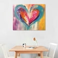 thumbnail image 2 of Nawypu  Abstract Colorful Textural Heart Painting Canvas Wall Art, 2 of 4