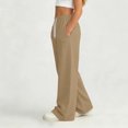 thumbnail image 6 of Boys Girls Wide Leg Pants Solid Elastic Waist Drawstring Sport Pants Kids Casual Comfy Versatile Trousers Khaki 5-6 Years, 6 of 6