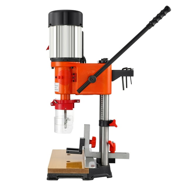 KFFKFF Tabletop Mortising Unit, 370W, 1725 RPM Carpentry Mortising Apparatus, featuring 1/4-Inch, 3/8-Inch, 1/2-Inch Chisels, Wooden Workstation, ideal for Crafting Circular Holes, Square Holes