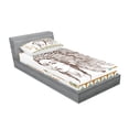 thumbnail image 2 of Ambesonne Ethnic Fitted Sheet & Pillow Sham Set, Portrait, Twin, Chocolate White Teal, 2 of 2