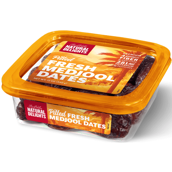 Bard Valley Natural Delights. Dried Fruit Pitted Medjool Dates, 12 oz