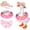 Pink, variant on KuKeDi 7 inch Mini Desk Goose Summer Outfit, Beach Clothes Set with Swimsuit, Hat, Sunglasses and Swim Ring