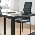 thumbnail image 3 of INO Design Modern Black Glass Top Dining Table with Black Metal Frame Seating Capacity for 6, Dining Room, Kitchen Furniture, Home Office (Table Only), 3 of 10