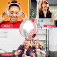 thumbnail image 5 of Auriculares Bluetooth para colocar sobre las orejas Auriculares con orejas de gato para niña rosa Luz LED RGB Auriculares inalámbricos estéreo plegables Auriculares para niños Micrófono tele JFHHH pequeña, 5 of 5