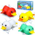 thumbnail image 1 of Juguetes de baño para bebés pequeños, 4 piezas de juguetes de baño de animales de pato, juguetes de cuerda para niños y niñas, flotante Sincero  Hogar, 1 of 5