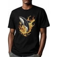 thumbnail image 6 of Killer Whale Men's T Shirts Fire T-Shirt for Men Cartoon Crew Neck Tees Cotton Tops, Black, S, 6 of 7