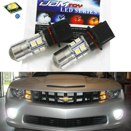 iJDMTOY (2) Super Bright HID White P13W High Power CREE 10-SMD LED Bulbs For 2010-2013 Chevy Camaro Fog Lights Daytime