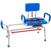 Platinum Health Carousel Bariatric Sliding Transfer Bench Swivel Seat 600LB Capacity Padded Bathtub Shower Chair