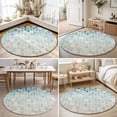 thumbnail image 4 of Round Rugs 3Ft, Green Blue Geometric Round Area Rug Washable Indoor Throw Carpet, Modern Abstract Ombre Small Non Slip Circle Rug for Bedroom Living Room Home Decor Aesthetic, 4 of 8