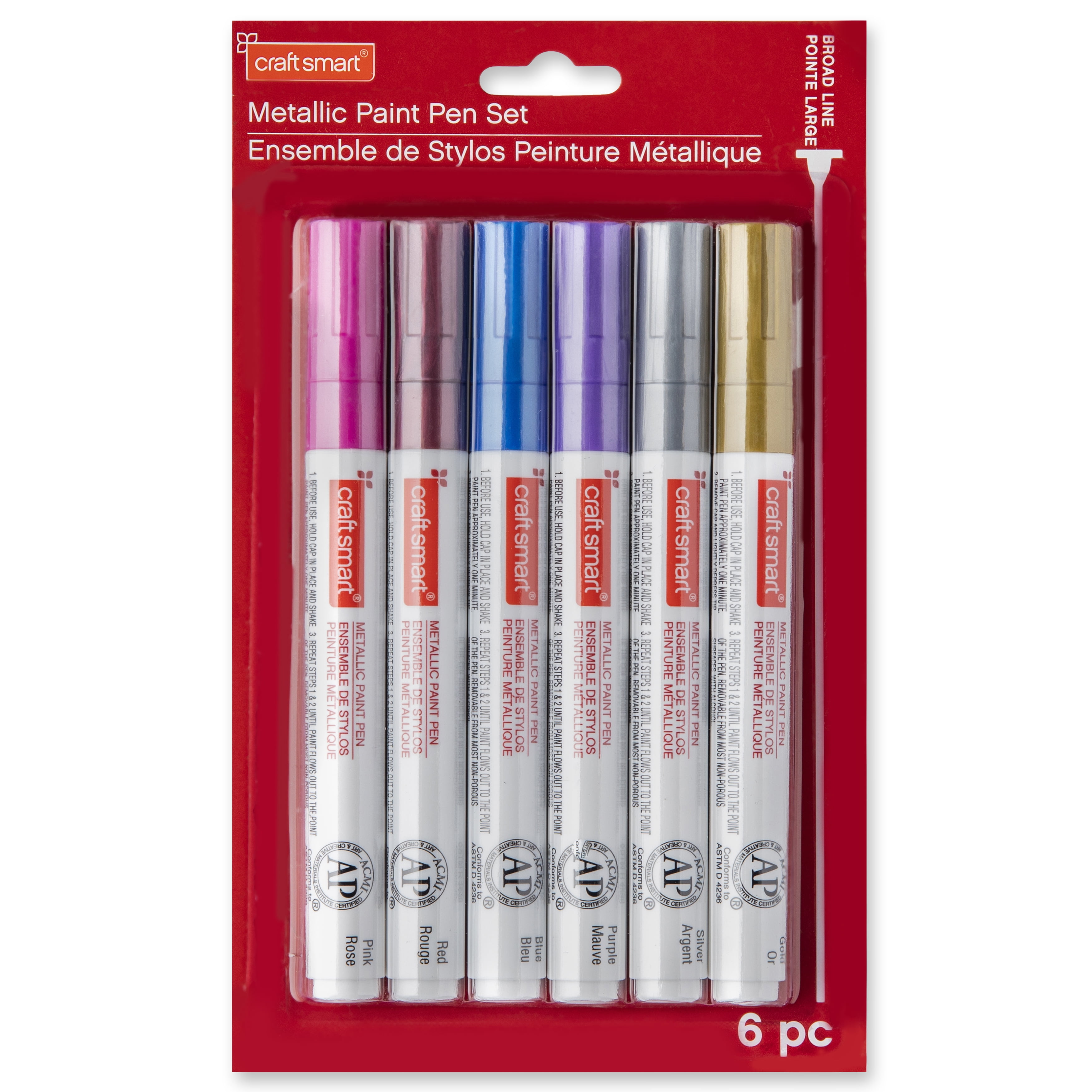12 Packs: 6 ct. (72 total) Metallic Medium Paint Pen Set by Craft Smart