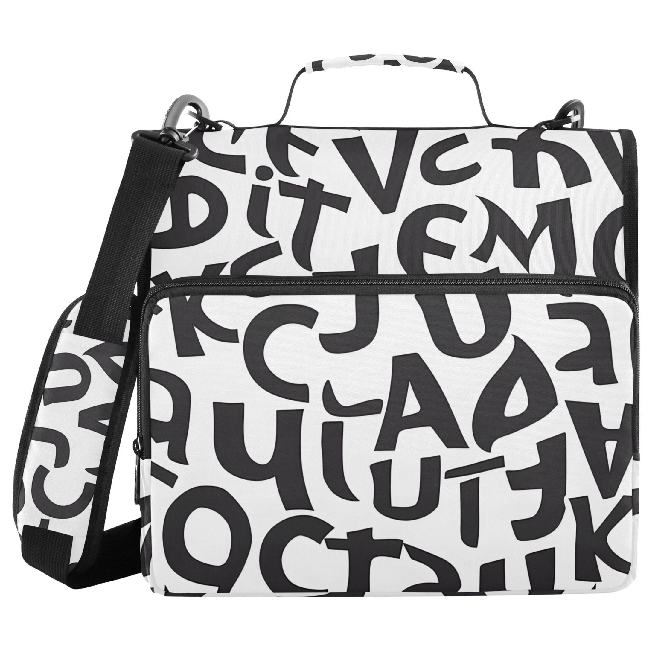 ALAZA Zipper Binder Cute Alphabets 3 Ring Trapper Keeper File Folder Organizer Bag