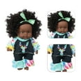 thumbnail image 6 of FastXmas Black Baby Doll for Girl, Simulation African American Black Doll with Dress, Reborn Realistic Baby Doll for Kids Aged 1 2 3 4 5, Small Silicone Black Doll Toy with Curly Hair for Birthday, 6 of 6