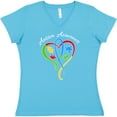 thumbnail image 3 of Inktastic Autism Awareness Heart Ribbon and Puzzle Pieces Women's V-Neck T-Shirt, 3 of 5