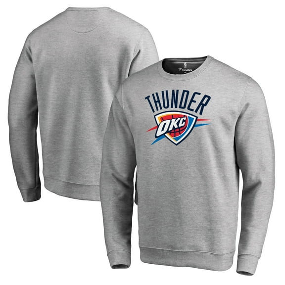 Men's Heathered Gray Oklahoma City Thunder Primary Logo Sweatshirt